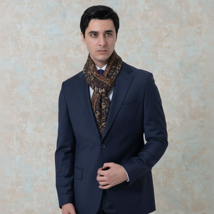 شال گردن سنتی ابریشمی چهار فصل - شال گردن اعلا